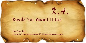Kovács Amarillisz névjegykártya