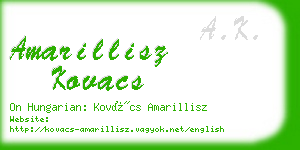 amarillisz kovacs business card